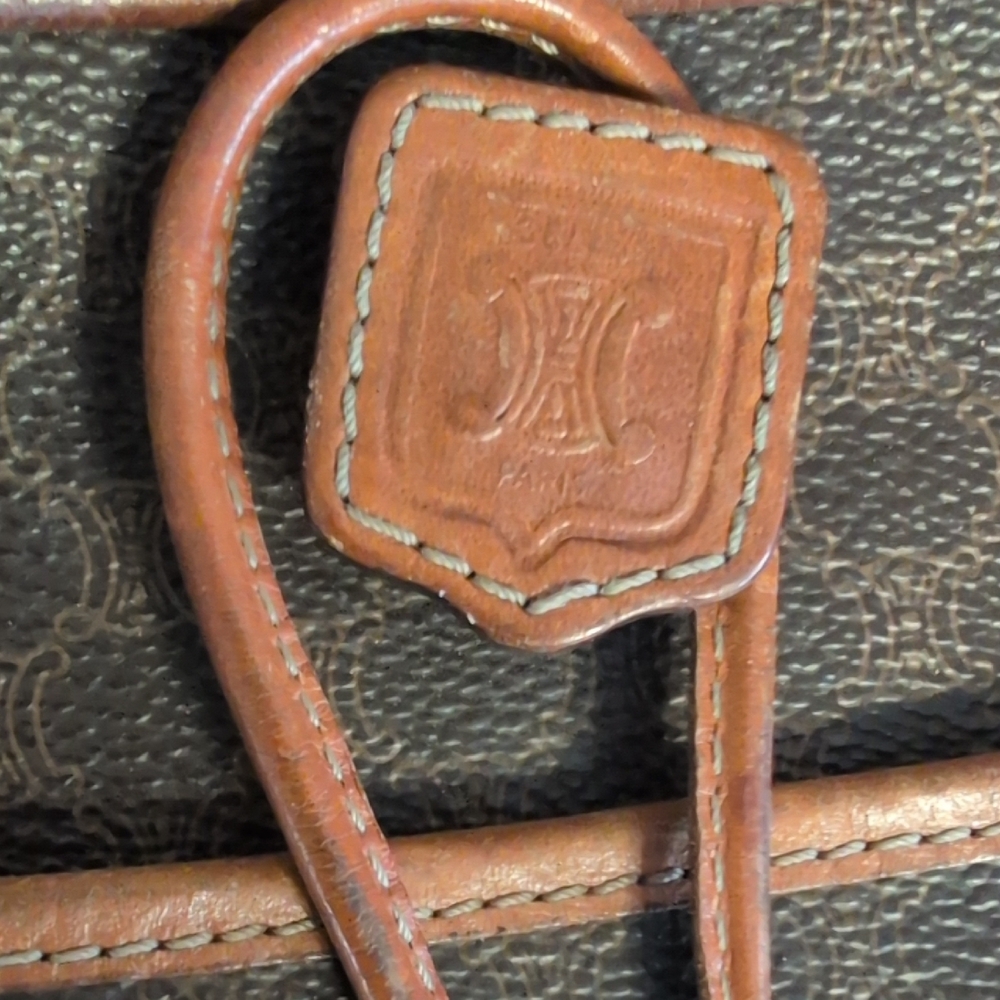 Celine Mini Shoulder Bag Macadam Triomphe Pochette PVC Leather Vintage Crossbody - Picture 12 of 15